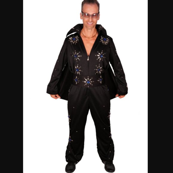 WESTERN F.A.S.H.I.O.N 4220 Rock "n" Roll Costume, Men's Size S - Black/Blue - Picture 1 of 6